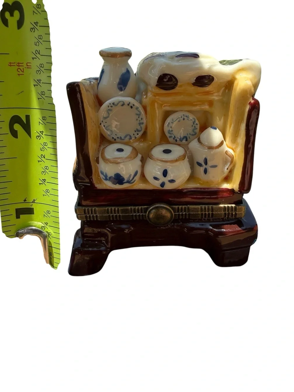 Vintage Miniature Kitchen Cupboard Trinket Box Porcelain Hutch Keepsake Limoges